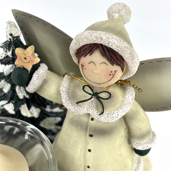 CRAZY MOUNTAIN Angel Fairy Candle Holder Tree Star Hearts Wings Adorable - Picture 3 of 12